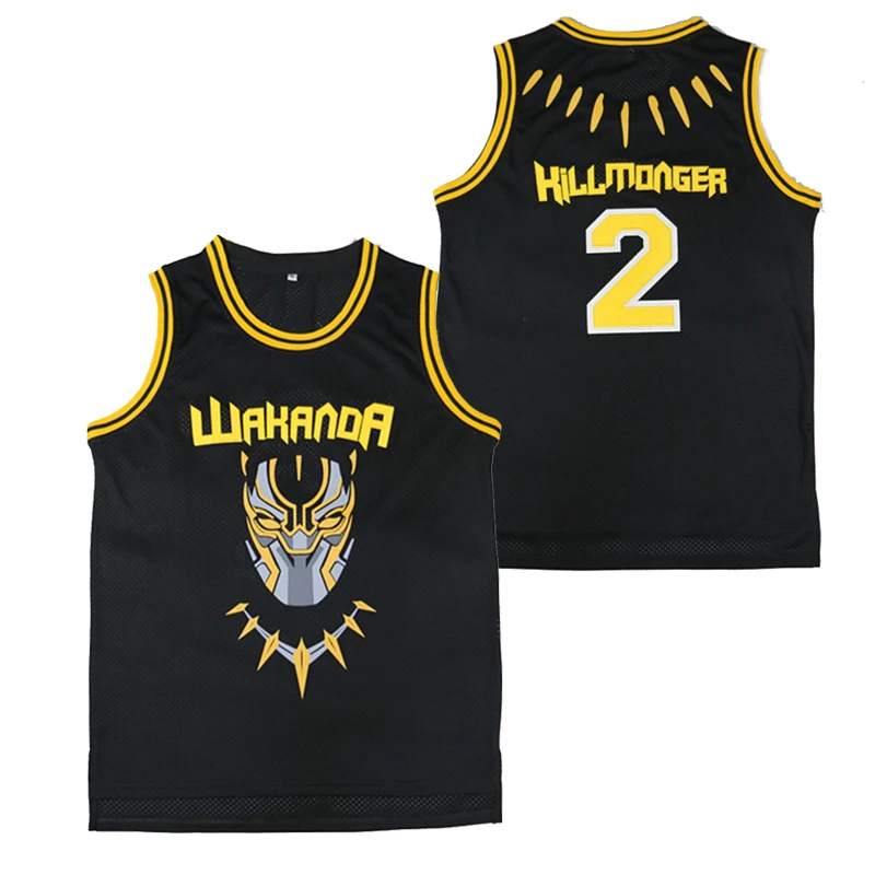 

BG basketball jerseys 2 KILLMONGER jersey Embroidery sewing Outdoor sportswear Hip-hop movie jersey black 2020 summer