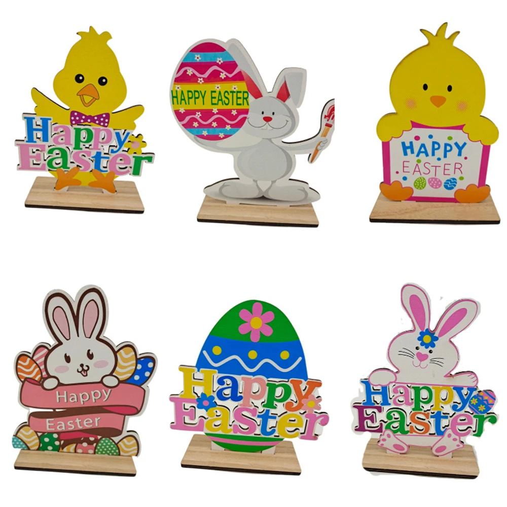 

Adornos de huevo de conejito de Pascua de madera decoracin del hogar suministros creativos para fiestas decoraciones de mesa