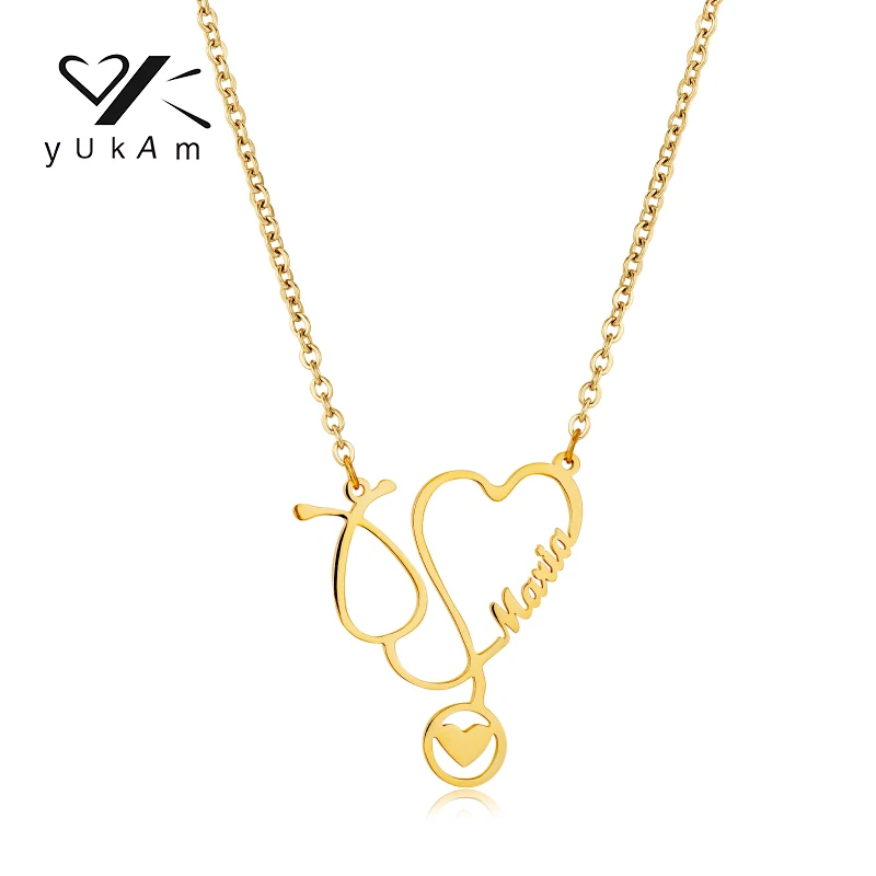 YUKAM Creative Love Valentine Necklace Custom Personalized Necklaces for Women Special Personalised Stainless Gifts Custome