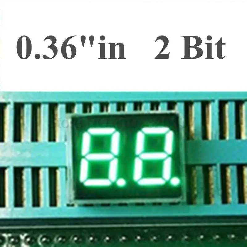 

Pure Green 0.36" 0.36 in. Digital Tube Common cathode 2 Bits LED Display Module LED Display