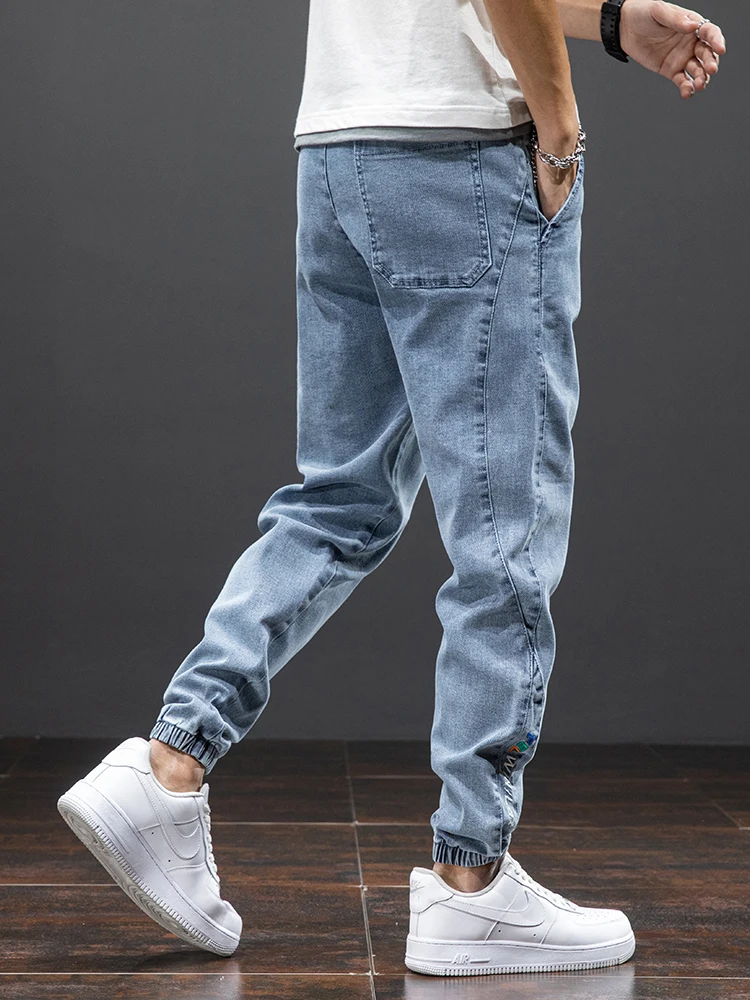 Spring Summer Black Blue Cargo Jeans Men Streetwear Denim Jogger Pants Male Baggy Harem Jean Trousers 6XL 7XL 8XL