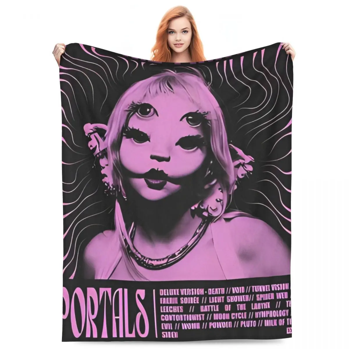 Фланелевое одеяло с рисунком Melanie Martinez теплое мягкое для музыкальной певицы