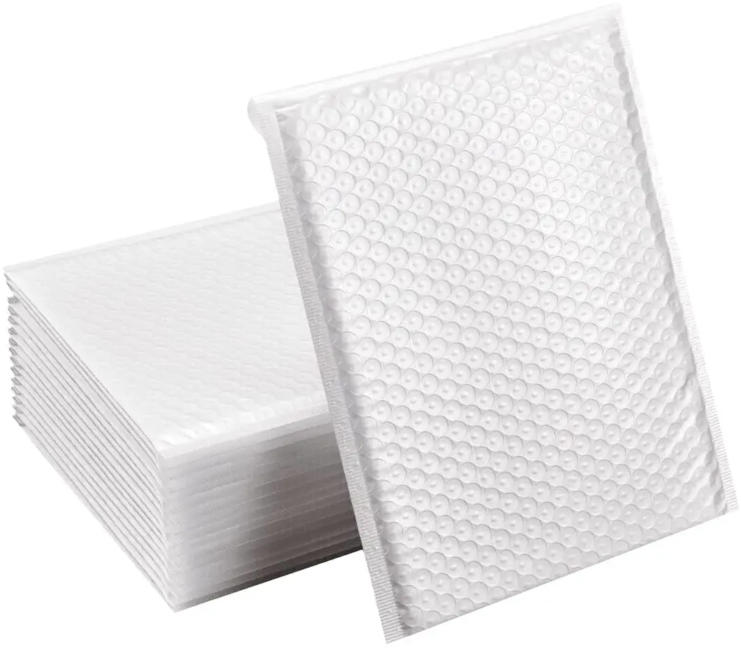 10Pcs White Bubble Poly Envelope Bags Self Seal Mailers Padded Shipping Gift Packages for Business