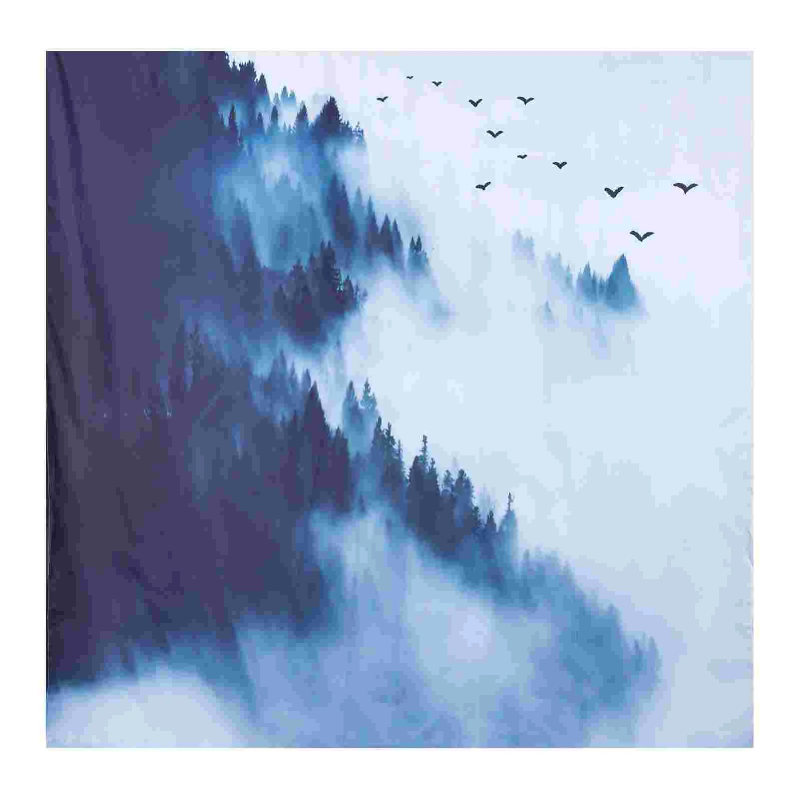 

1 Set of Chinese Style Shower Curtain and Hooks Household Shower Curtain Kit