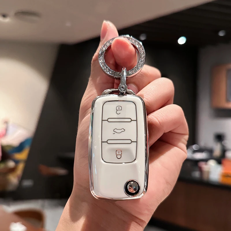 

Модный чехол для автомобильного ключа из ТПУ для Volkswagen VW Polo Golf 7 GTI Tiguan Passat Beetle для Skoda Octavia A7 Kodiaq SEAT FR 2 Leon