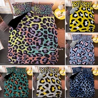 fashion leopard king queen bedding set microfiber fabric duvet cover with pillowcase 23pcs single double size bedclothes
