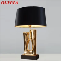 oufula nordic table lamp contemporary fashion gold desk light led for home decorative bedside living room bedroom