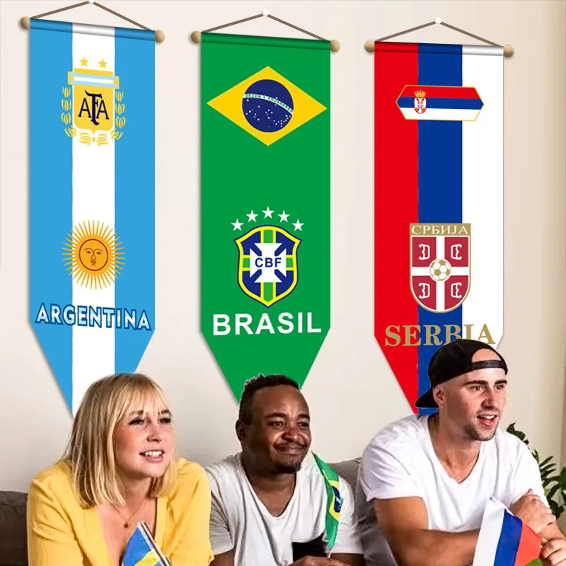 

2022 World Cup Fan Flags Argentina Belgium Serbia Mexico Morocco Portugal Spain Team Cheering Flag Pennant Bar Party Decoration