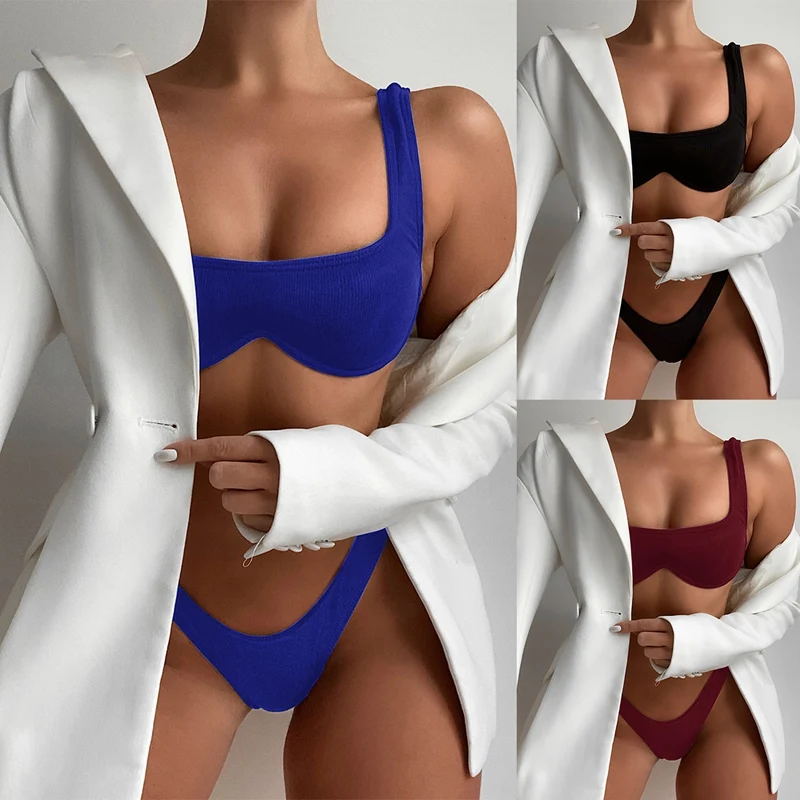

Sexy V-Bar Underwired Bikini Set Swimsuit Women Swimwear 2-Pieces Bathing Suit Swim