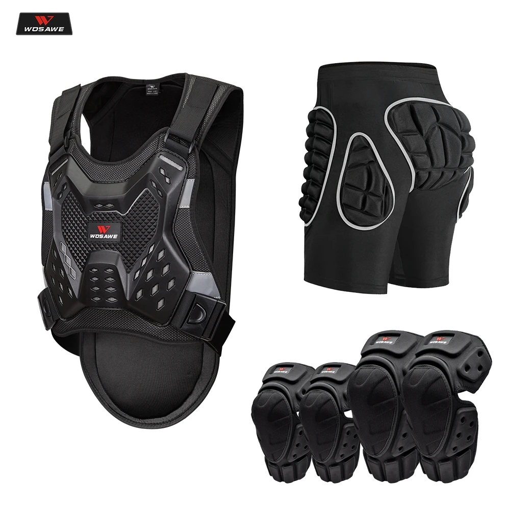 

WOSAWE Motorcycle Body Armor Motorbike Jacket Motocross Moto Vest Hip Pad Protector Off-Road Dirt Bike Shorts Protective Gears
