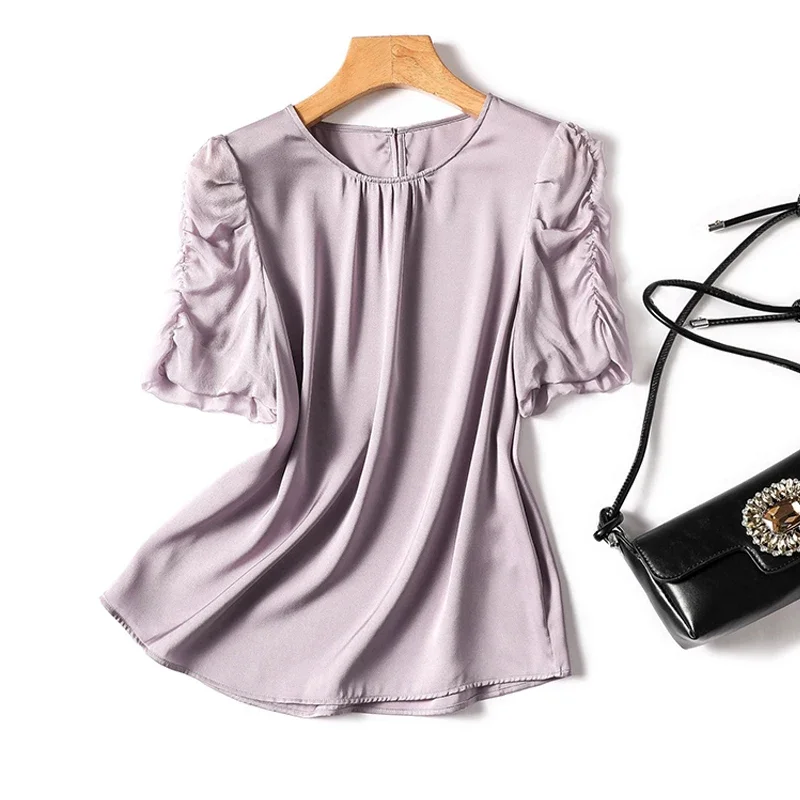 Шифоновые винтажные женские блузки трендовые летние свободные топы Корейская