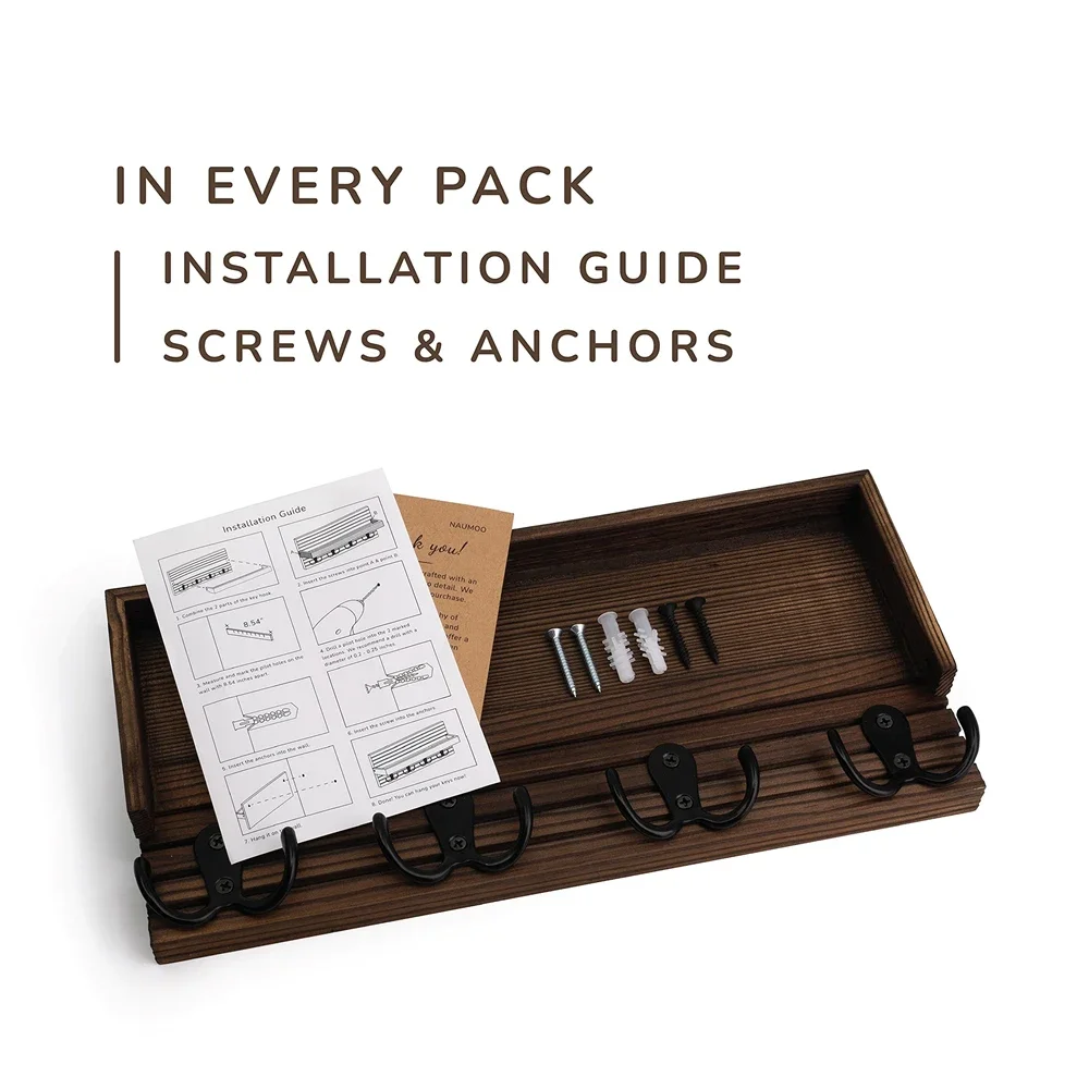 Деревянный держатель для ключей декора прихожей настенный органайзер почты и