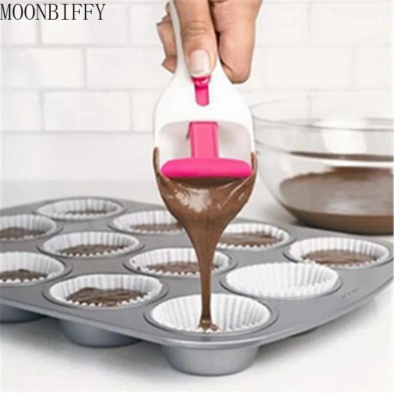 

Can Push Labor-saving Cupcake Scoop Cake Spoon Silicone Baking Cake Liquid Chocolate Sauce Batter Measuring Spoon