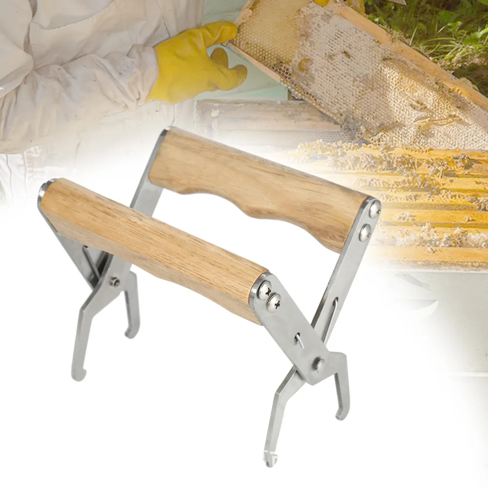 

Beehive Clip Bee Hive Frame Holder Wooden Handle Stainless Steel Frame Capture Clamp Grasp Knife Beekeeping Accessories
