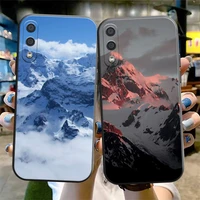 3d emboss mountain phone case for samsung galaxy s8 s8 plus s9 s9 plus s10 s10e s10 lite 5g plus black liquid silicon
