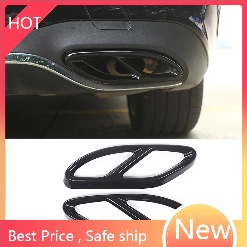 

Top For Mercedes Benz GLC A B C E Class X253 W205 Coupe W213 W176 W177 W246 W247 C300 2016-2019 Exhaust Pipe Cover Trim Steel