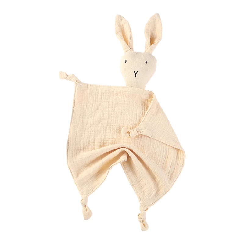 

N80C Muslin Absorbent Bandana Infants Feeding Bib Gift Baby Soothe Blanket Cute Rabbit Doll Appease Towel Gauze Bibs Teether