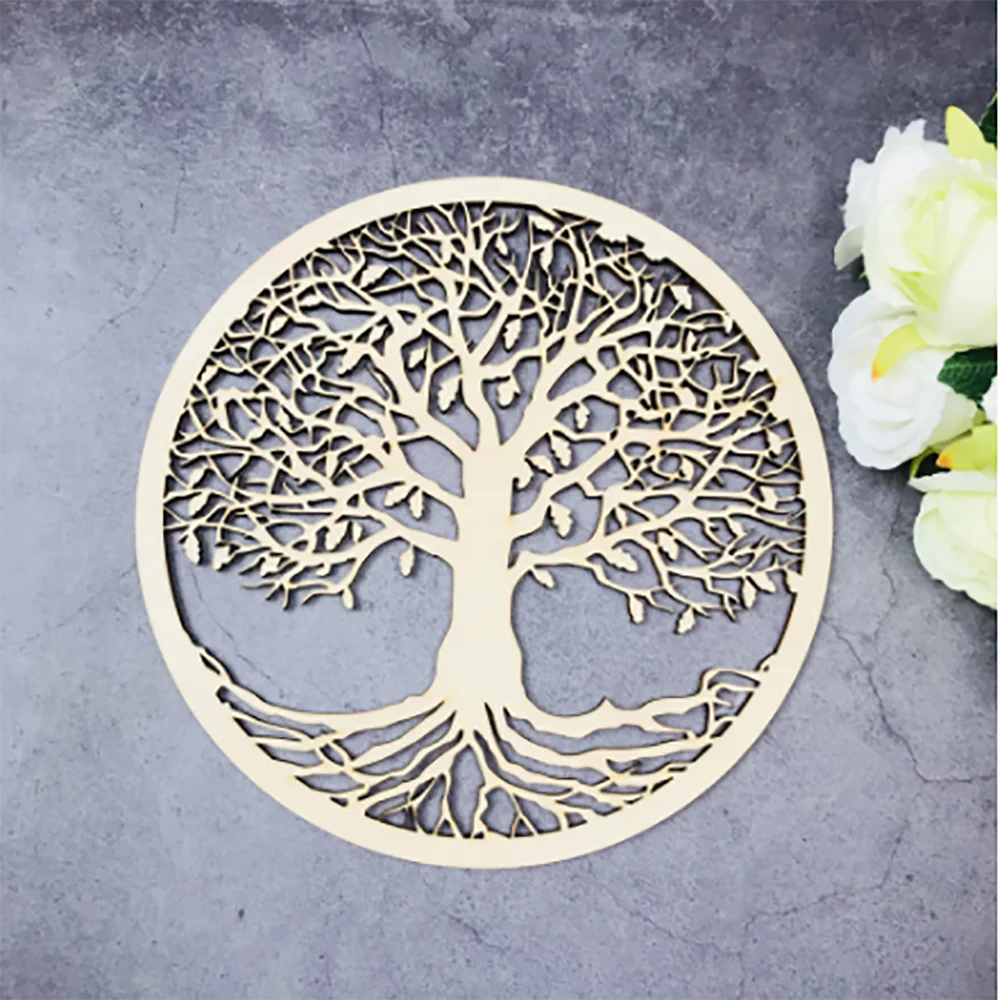 

Деревянные украшения, круглая настенная декорация, подвеска на стену в виде дерева, рождественские украшения для улицы, подарок, домашний д...