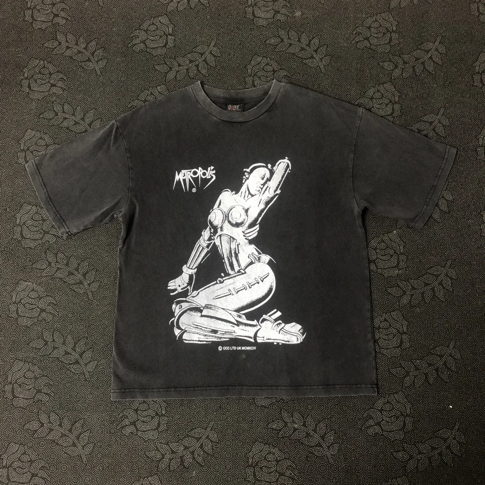 Модная уличная одежда с принтом лягушки и дрифта винтажная 100% хлопок свободные