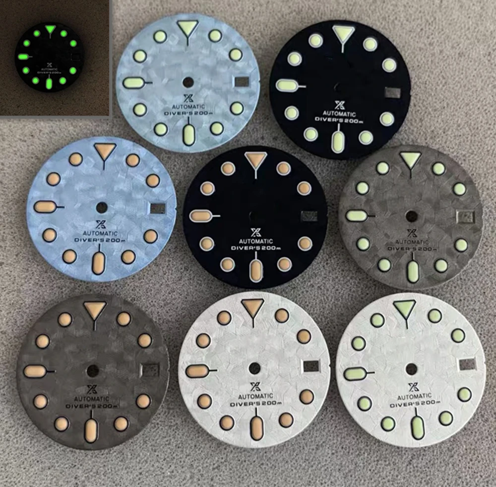 

28.5mm Dial Green Luminous Checkered Pattern Style Dial for SKX007/NH35/4R36 Movement DIY Modified Watch Kits