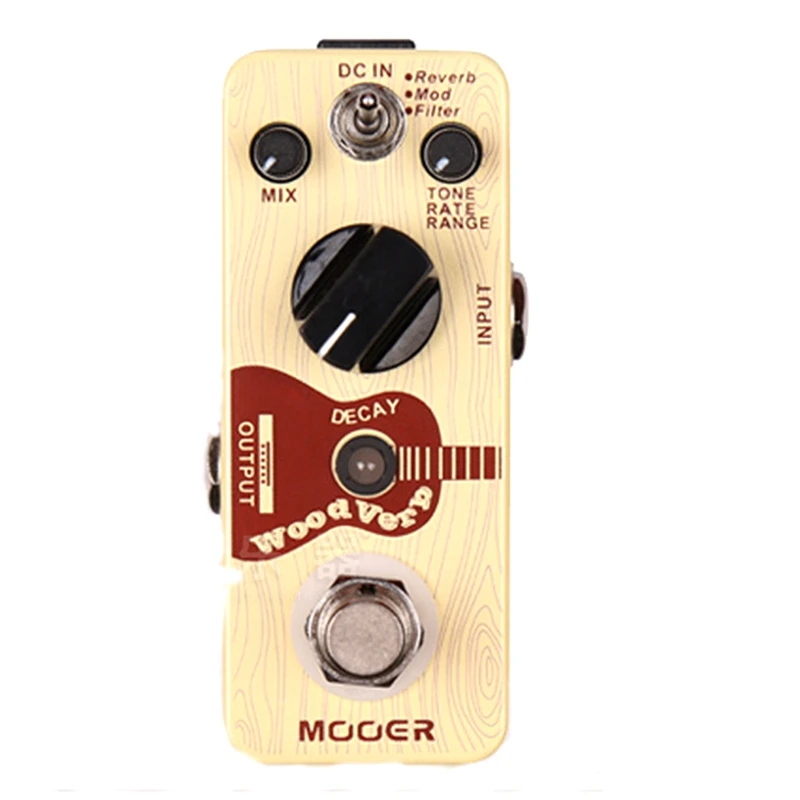 Mooer Woodverb Acoustic Guitar Reverb Pedal Digital Reverb Pedal Reverb/Mod/Filter Modes True Bypass Reverb Effect Pedal