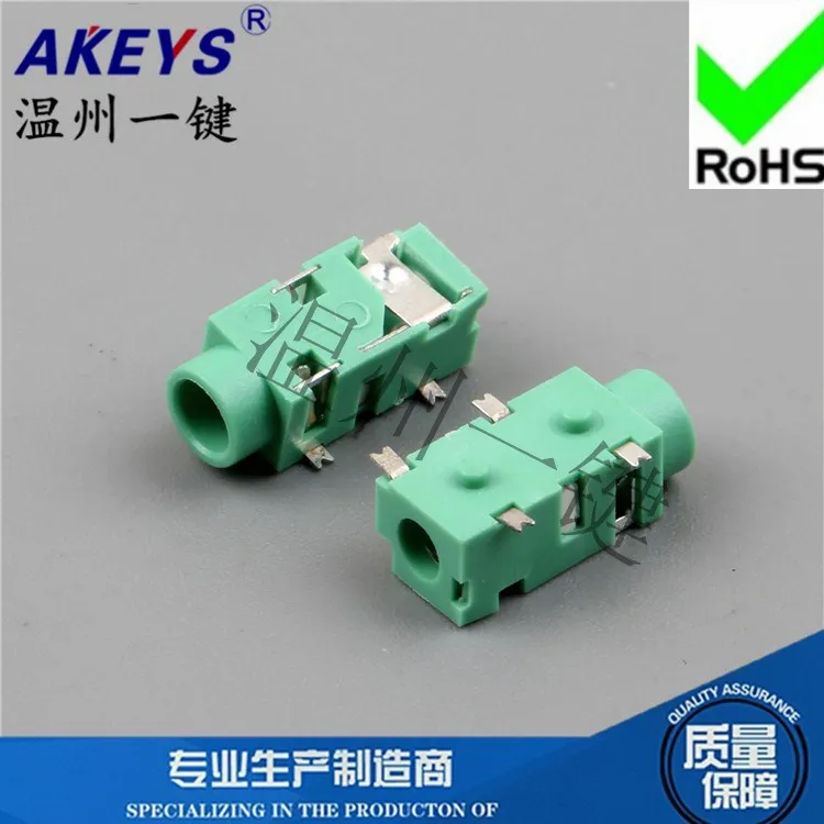 PJ-327C Green 3 5 разъем для наушников 4-пластырь ног 2 фиксированный USB интерфейс питания