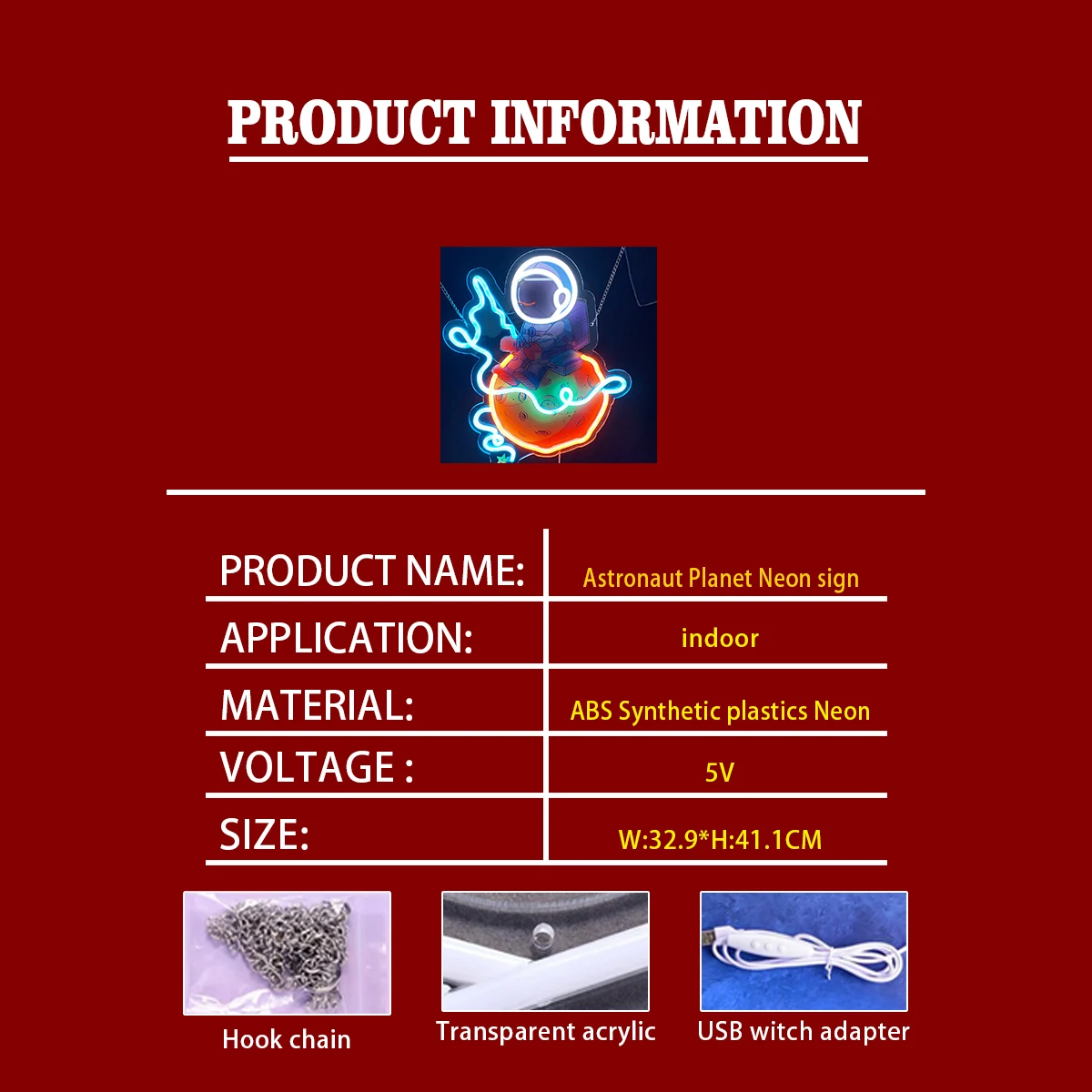 Астронавты дневные неоновые огни подходящие для музея науки и технологии