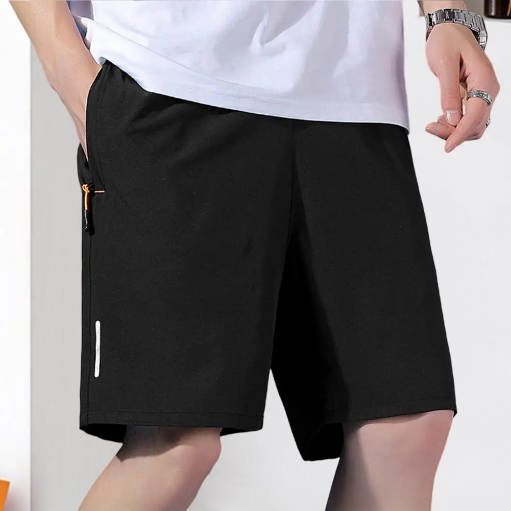

Men Casual Shorts Soft Drawstring Male Summer Breathable Running Knee-length Trousers Oversize Solid Baggy Pocket-pants Hombre