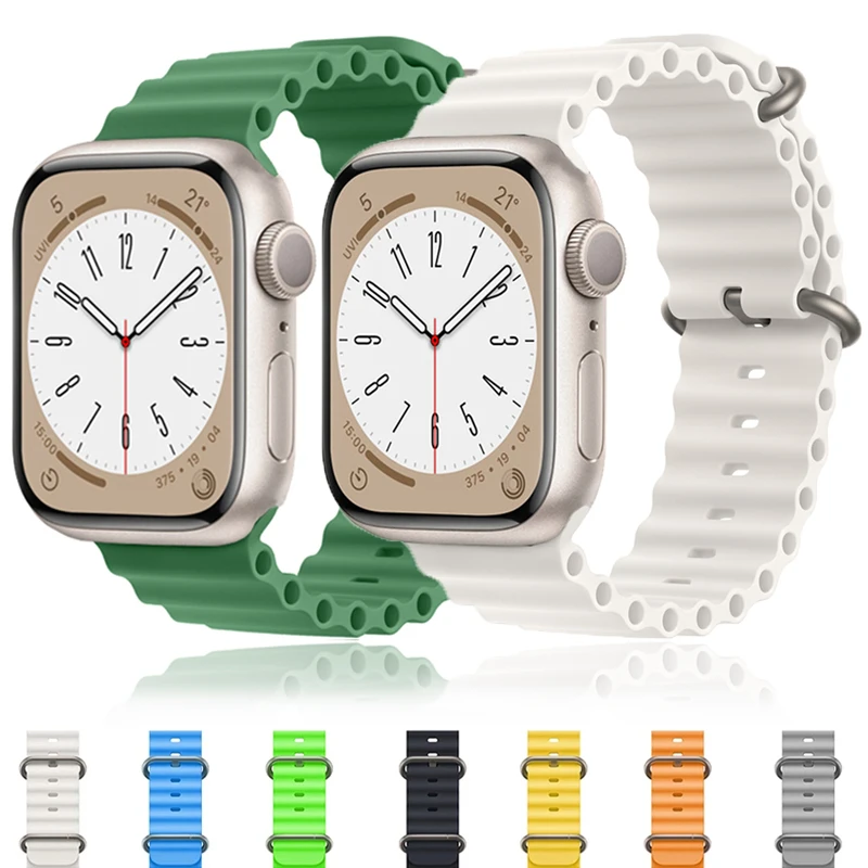 

Ocean strap For Apple watch band 49mm 45mm 41mm 44mm 40m 42mm 38mm smart watch silicone bracelet iWatch series ultra 876543 se