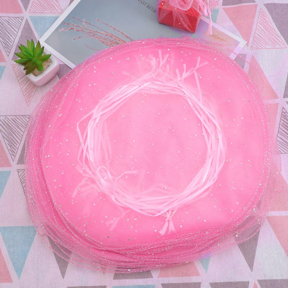 

100 шт., круглые пакеты для конфет с блестками