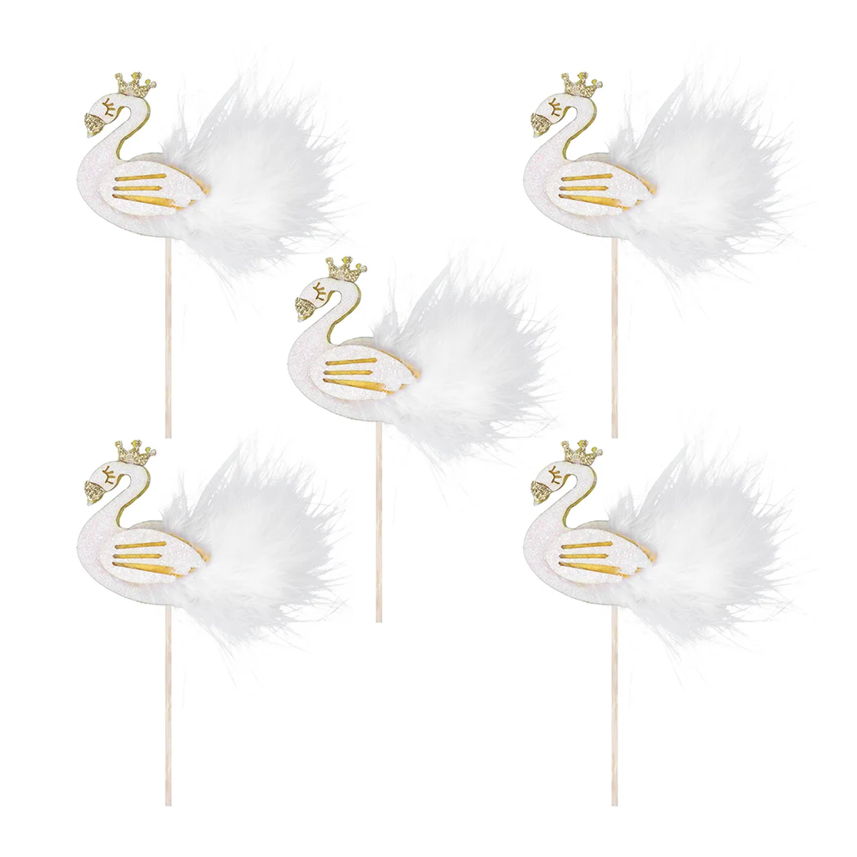 

5 PCS Birthday Cake Toppers Decoration Party Supplies Ingredients White Cupcake