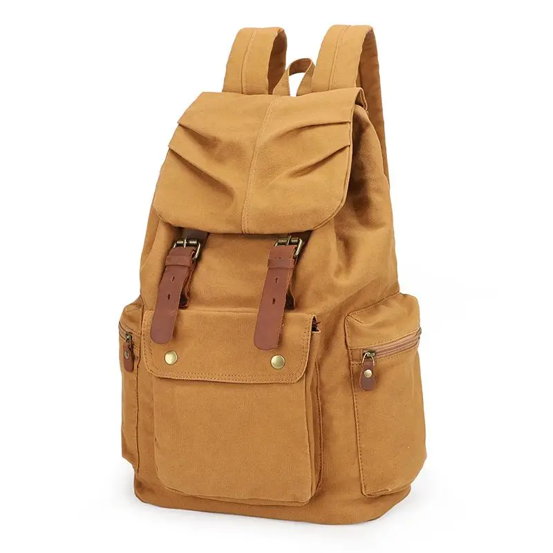 Retro Student Schoolbag College Casual Backpack Travel Mountaineering Waterproof Backpacks Wild Large-Capacity Unisex Canvas Bag