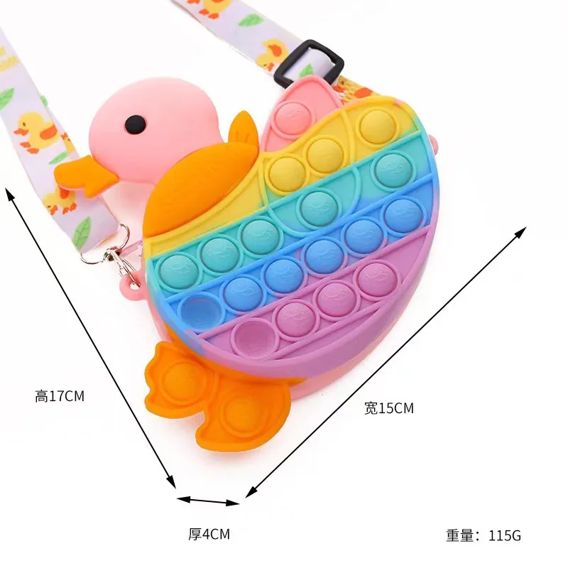 Фото Сумка-кроссбоди Rianbow Duck 2026: Игрушка-антистресс для девочек, сенсорная игрушка-поп-ит для снятия стресса, кошелек для монет, рождественский подарок №5