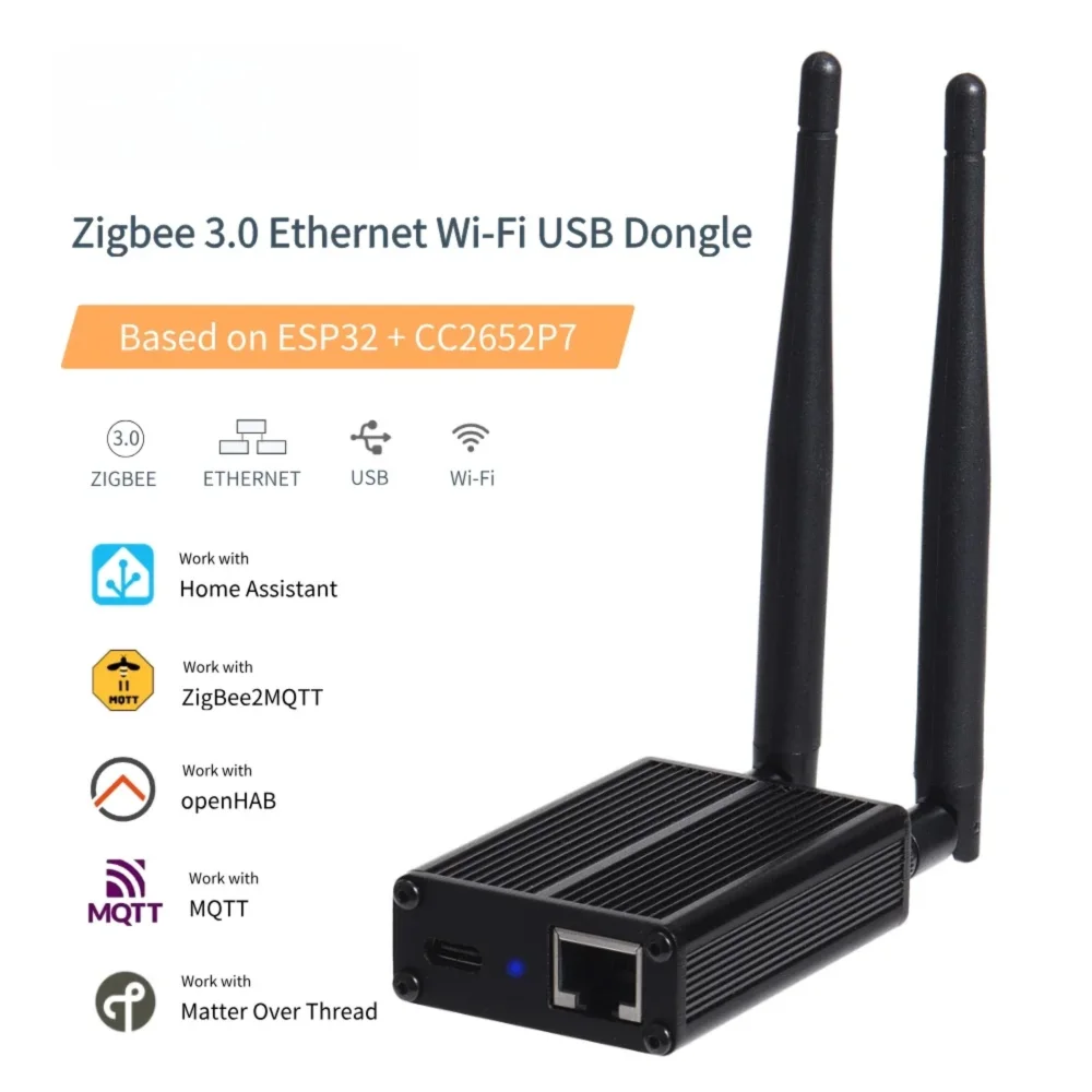 Фото Zigbee Ethernet Gateway LAN Adapter for Home Assistant Zigbee2MQTT ZHA Plug and Play Smart Home Hub №4
