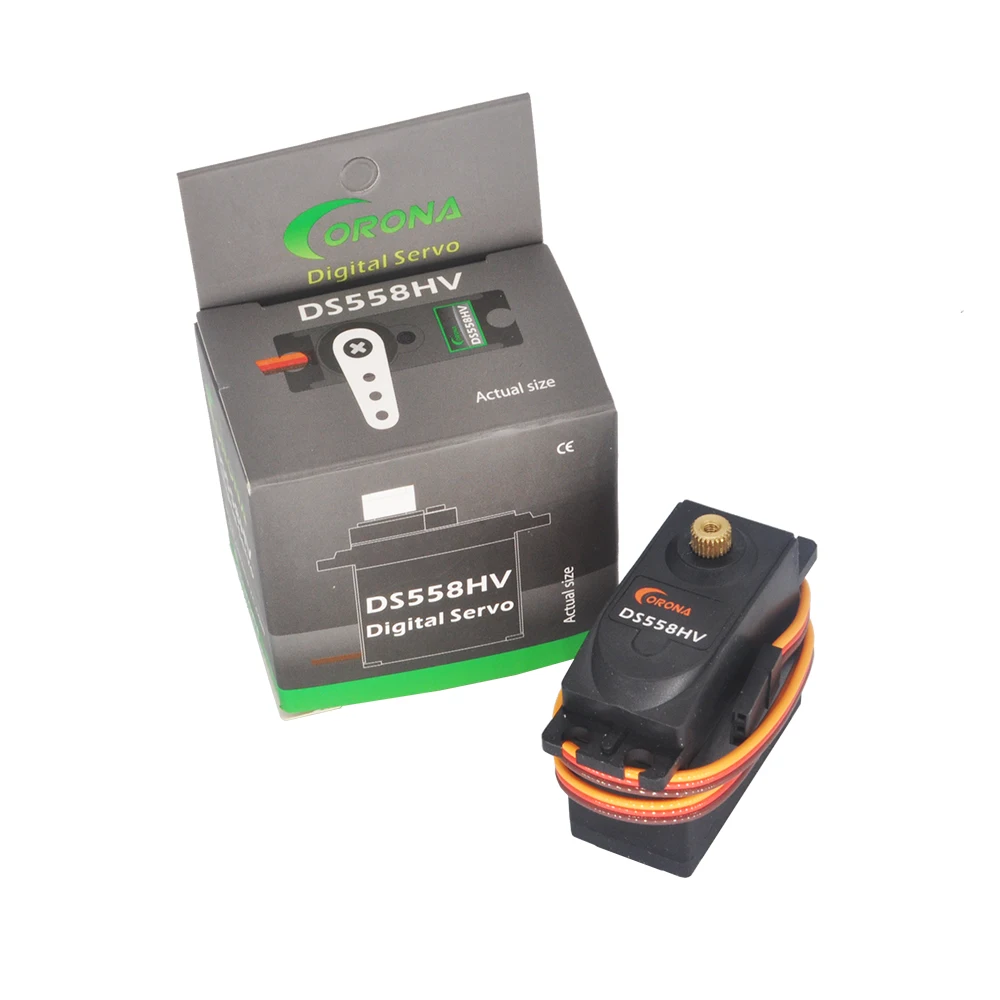 Цифровой Металлический Сервопривод Corona DS558HV 58 г, 14 кг. См для радиоуправляемого авиасамолета, модели лодки с неподвижным крылом