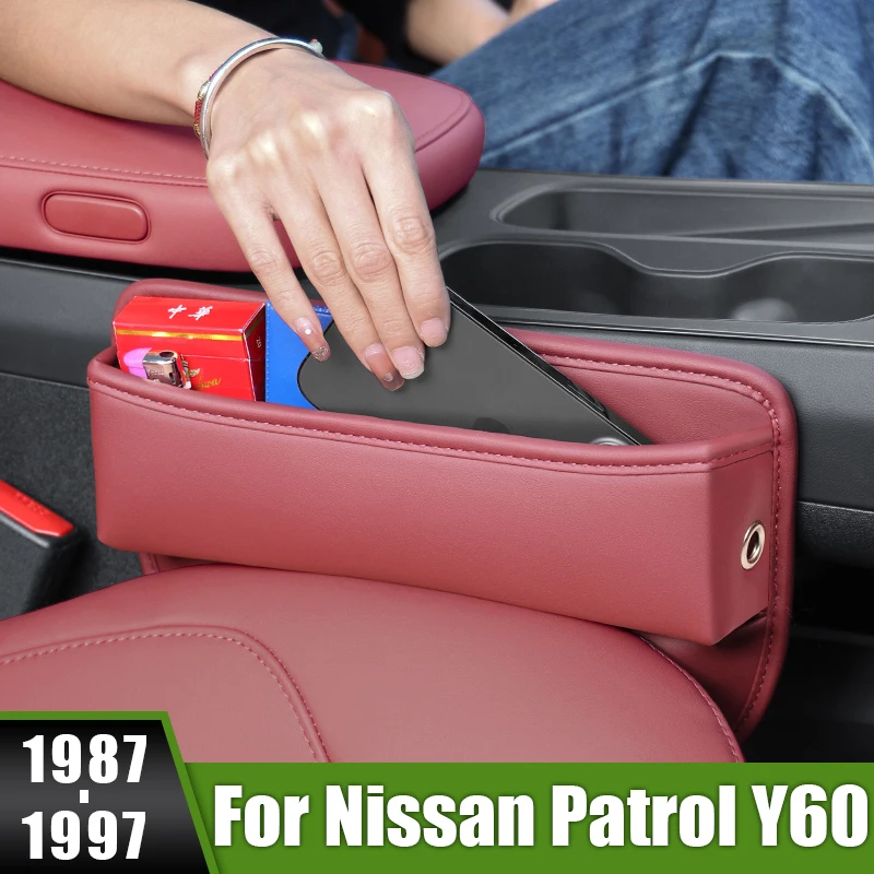 

For Nissan Patrol Y60 1987 1988 1989 1990 1991 1992 1993 1994 1995 1996 1997 Car Seat Crevice Slot Storage Box Bag Accessories