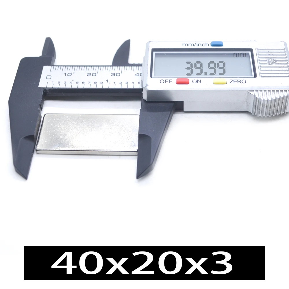 Неодимовый магнит 1-200 шт. 40x20x3 мм 40 x 20 3 N35 NdFeB блок сверхмощный сильный постоянный