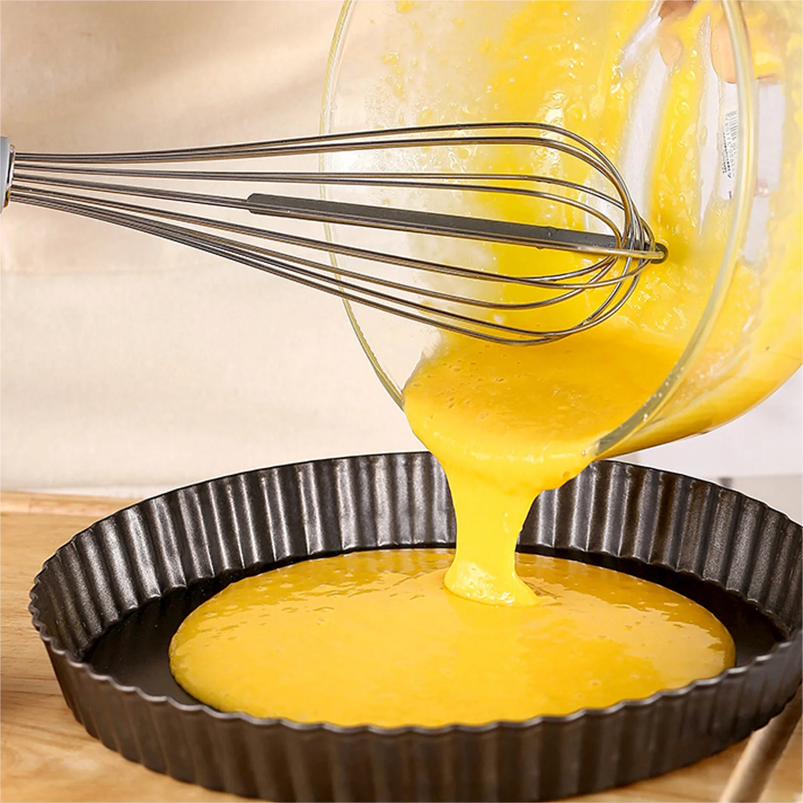 

Stainless Steel Whisks Kitchen Bar Accessories Home Gadgets With Scraper Blender Cream Butter Milk Cooking Baking Utensils