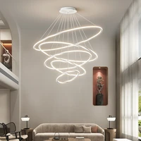 modern ring led chandelier home lighting ceiling mounted in living room dining room pendant light white acrylic pendant light