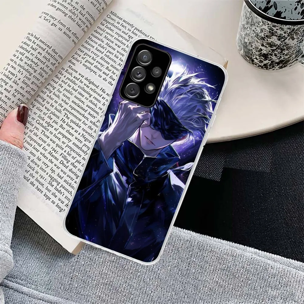 Чехол JJK Gojo для мобильного телефона Samsung Galaxy S23 S22 S21 Plus Ultra A12 A32 A53 прозрачный чехол