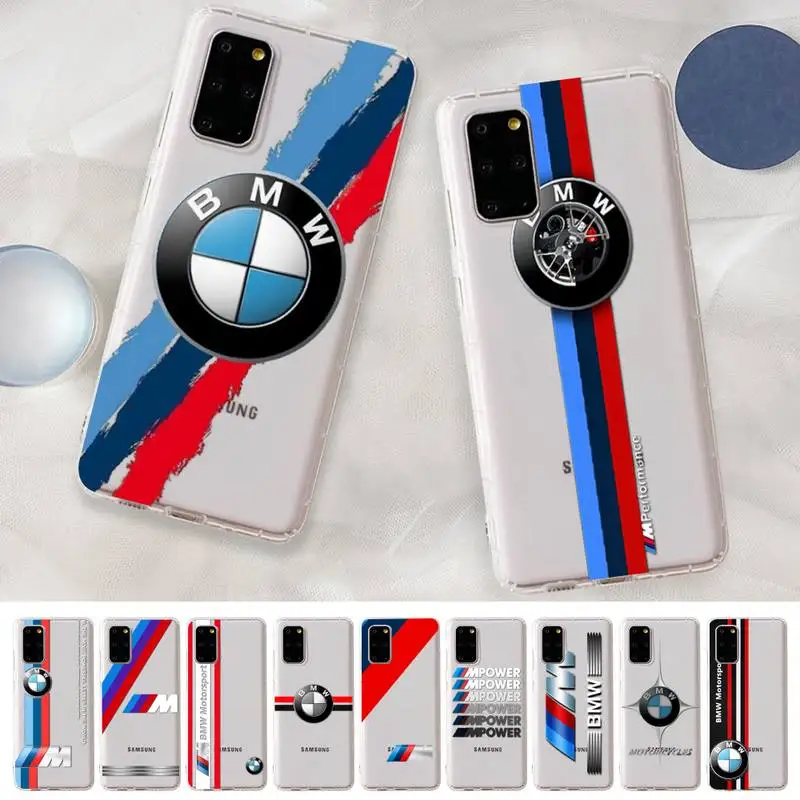 

Luxury BMW Sports Drift Car Phone Case for Samsung S20 S10 lite S21 plus for Redmi Note8 9pro for Huawei P20 Clear Case