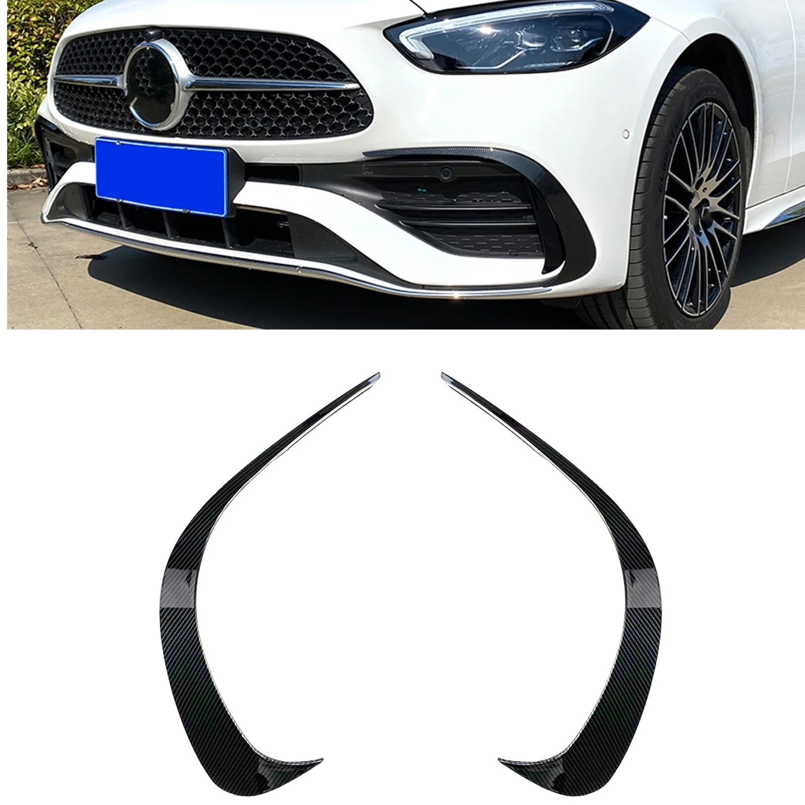 

Для Mercedes Benz C-Class W206 2022 + C200 C260 C300 AMG противотуманная фоторамка Впускной спойлер сплиттер передний бампер Боковая Отделка вентиляционного отверстия