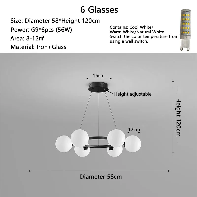 

LED люстра MDWELL медная черная