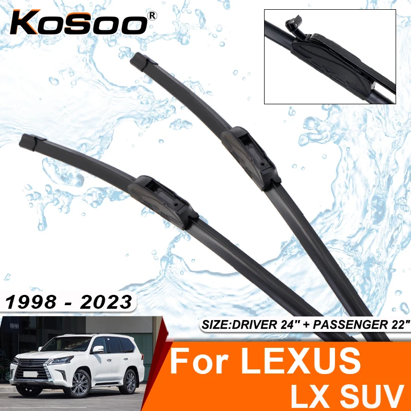 Фото Щетка стеклоочистителя для LEXUS LX 450D, LX 470, LX 570 (серия Facelift 1998-2023), резиновая насадка для лобового стекла, аксессуар для переднего стеклоочистителя №1
