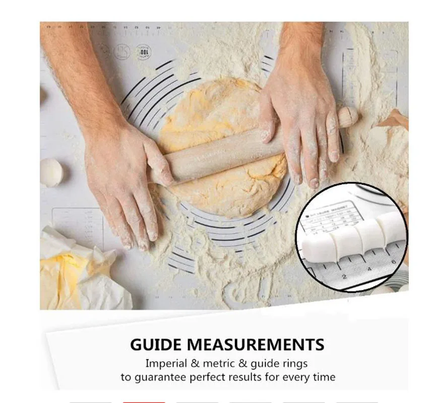 

1PC Kneading Dough Mat Silicone Baking Mats Pizza Cake Maker Pastry Kitchen Cooking Grill Gadgets Bakeware Table Pad Sheet