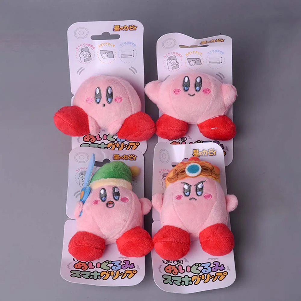 

Kawaii Kirby Plush Toy Mobile Phone Holder Cartoon Star Kirby peluche Doll Support Bracket Desktop Stand Kids Toys Gift