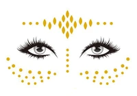 gold face temporary tattoo sticker diamond pattern waterproof freckles makeup eye decal body art for girl kid 17