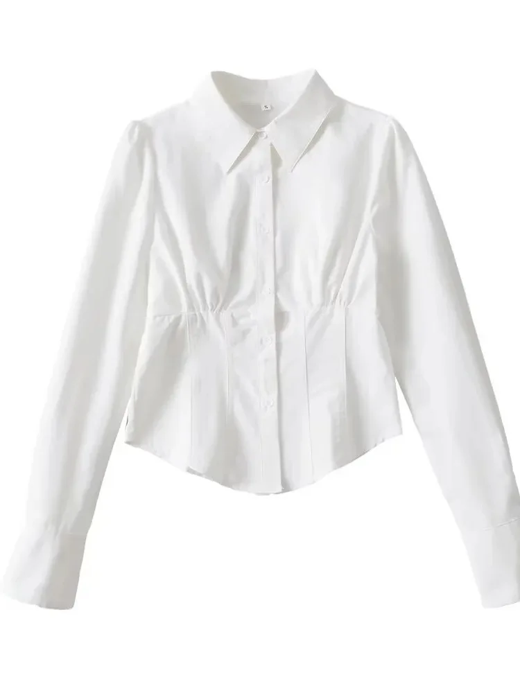 2024 весенняя новинка во французском стиле легкая зрелая стильная рубашка с рыбьей