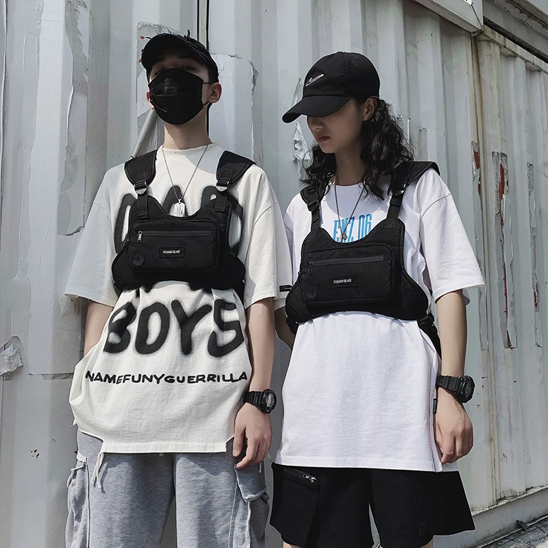 

Ins Chest Rig Bags For Men Women Hip Hop Streetwear Waist Bags Large Capacity Unisex Casual Tactical Vest Utility Chest Bag