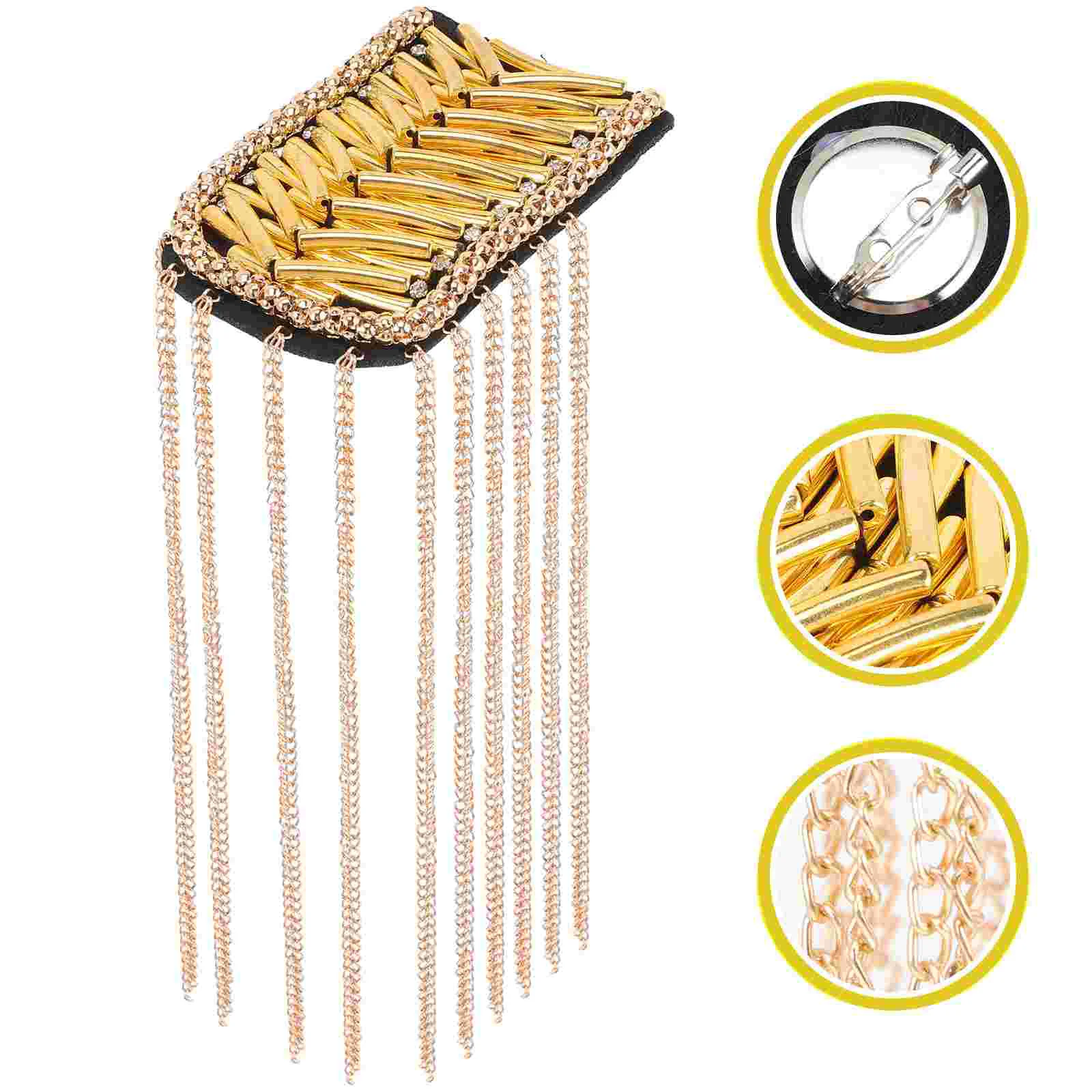 

Shoulder Tassel Badge Epauletfringe Epaulettes Chain Forepaulets Uniform Jackets Punk Accessories Clothing Party Costumes